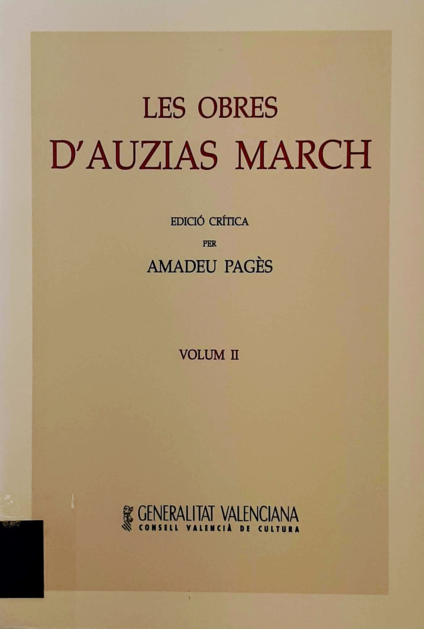 Les obres d'Auzias March. Volum II. Nº 22